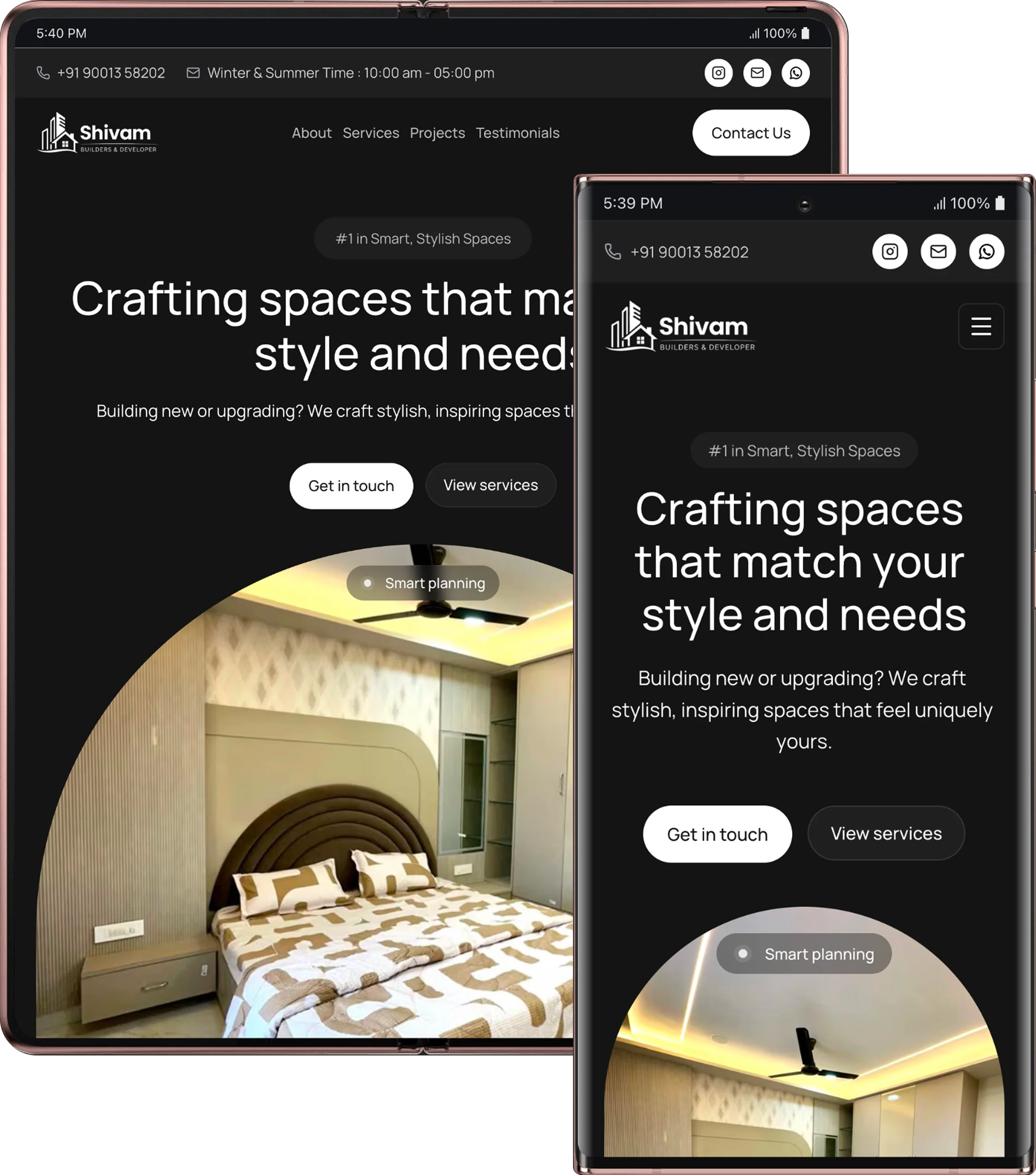 Screenshot preview of Shivam Builder developed by Fun Fact agency