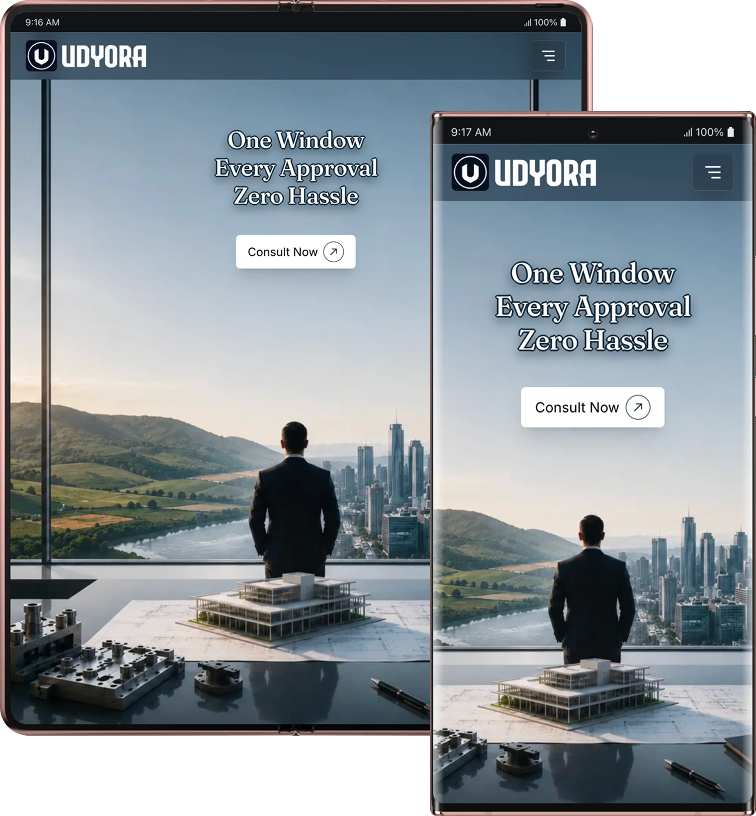 Screenshot preview of Udyora Ventures developed by Fun Fact agency