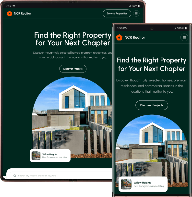 Screenshot preview of NCR Realtor developed by Fun Fact agency